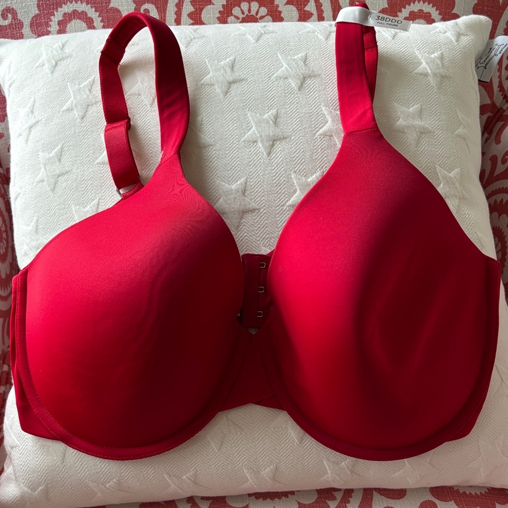 Ambrielle Bold Red 38DDD Full Figure Everyday Full Coverage Women's Bra